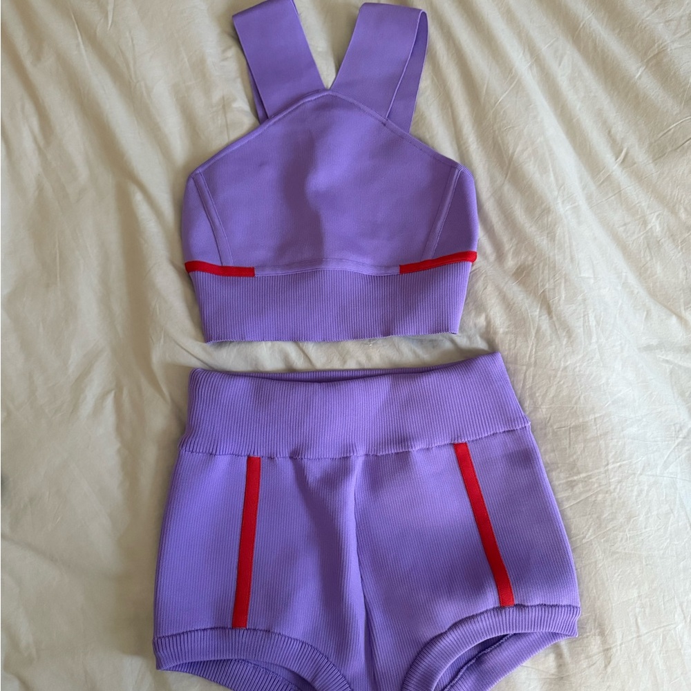 Purple and Red Two-Piece Set